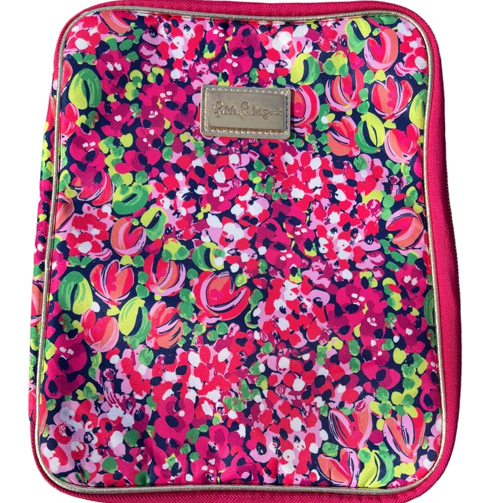 Lilly Pulitzer Folio Laptop/Pad Cover Pink Confetti Design Zip-Up Storage